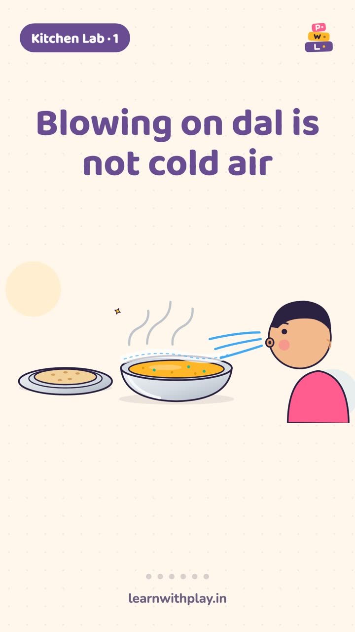 Blowing on dal is not cold air