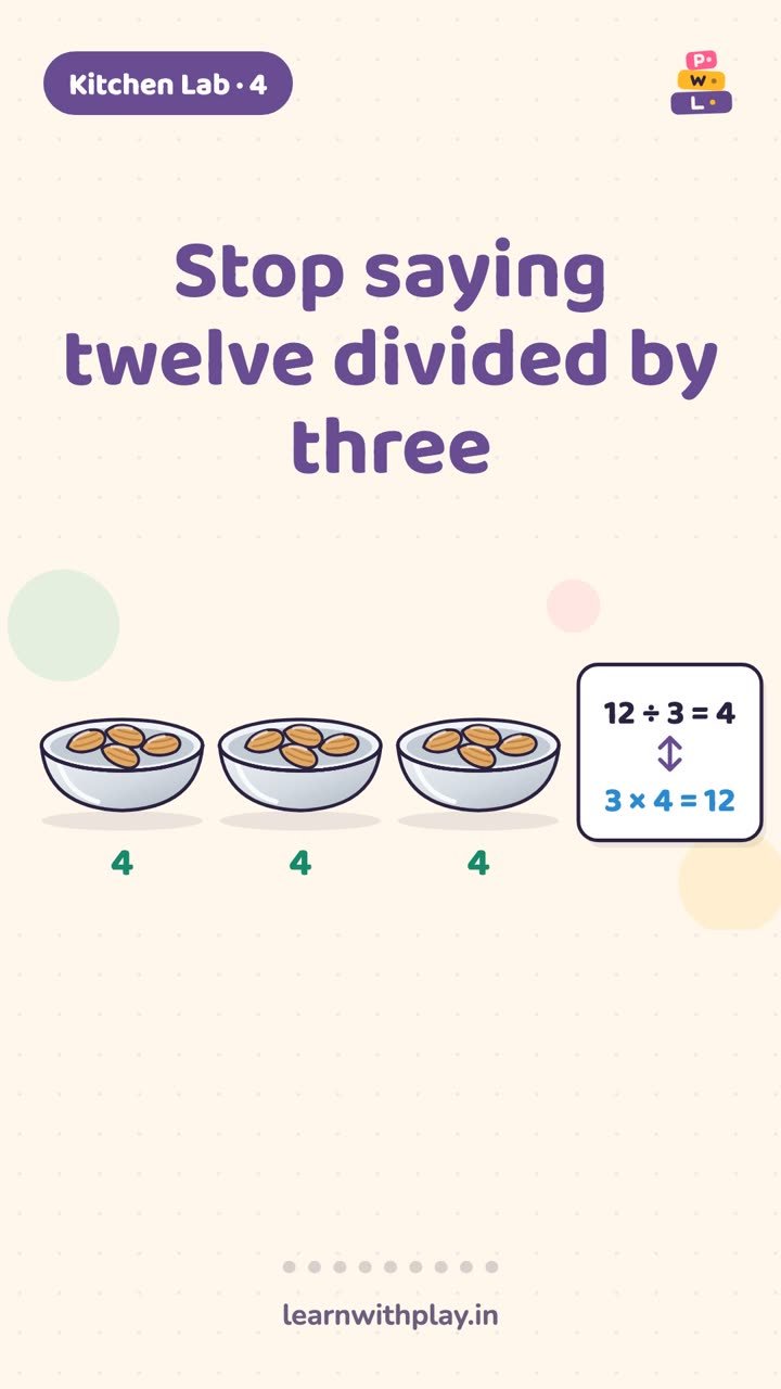 Stop saying twelve divided by three